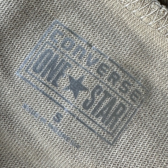 CONVERSE One Star ⭐️ Ladies Tan Belted Shawl Collar Wrap Cardigan - Sz SML - Picture 2 of 13